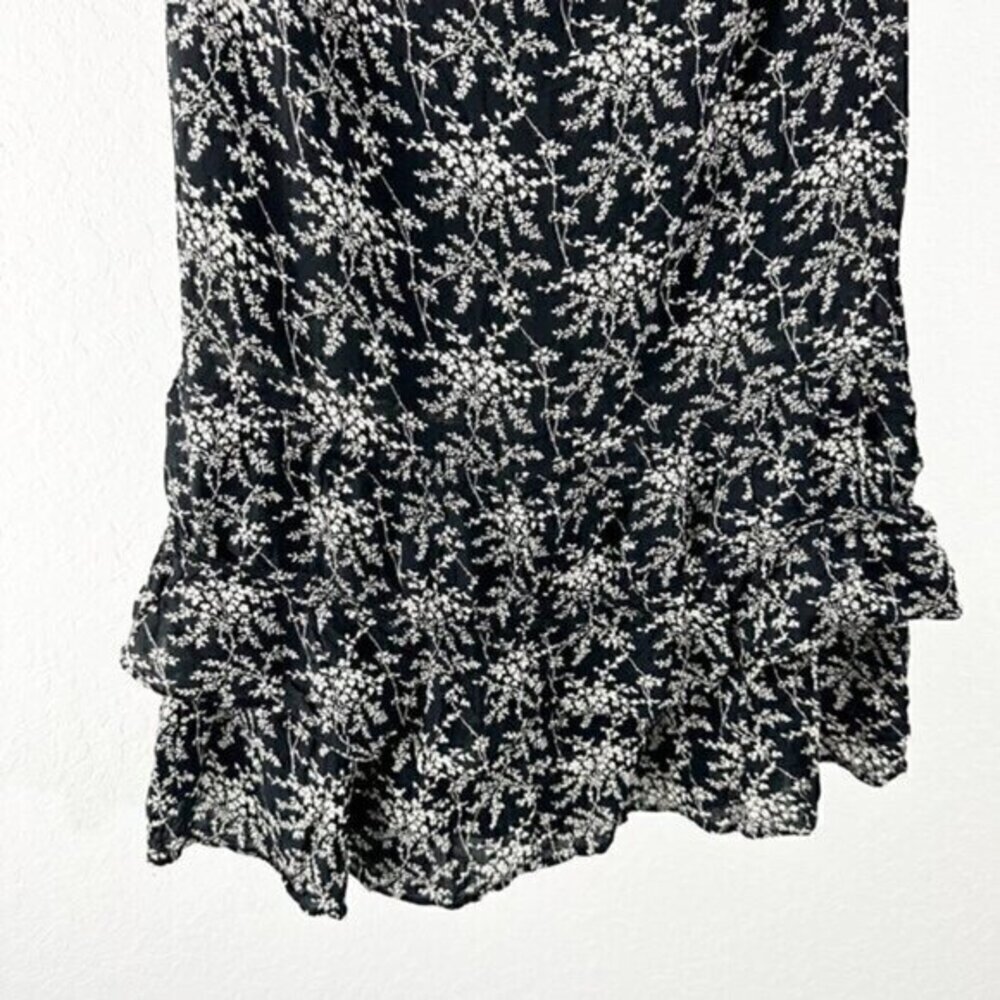 Comptoir Des Cotonniers Floral Ruffled Tiered Skirt Black‎ Extra Small - Picture 6 of 9